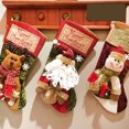 thumbnail image 3 of Christmas Stocking,20'' Classic Christmas Stocking Santa, Snowman, Reindeer,Xmas Character 3D Plush with Faux Fur Cuff Christmas Decorations and Party Accessory(Santa), 3 of 5