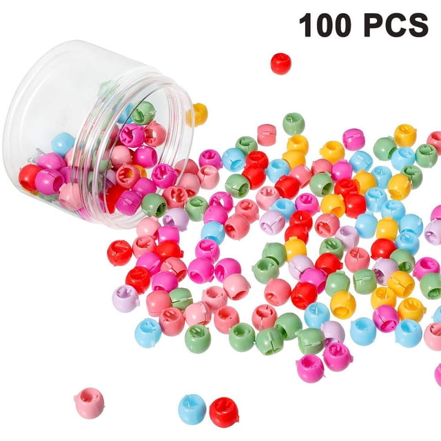 FNNMNNR 100 Pcs Mini Pince à Cheveux Pinces à Cheveux Poney Perles Colorées Épingles Pinces Pince à Cheveux Perles Arc-en-Ciel Pince pour Enfants Filles Femmes