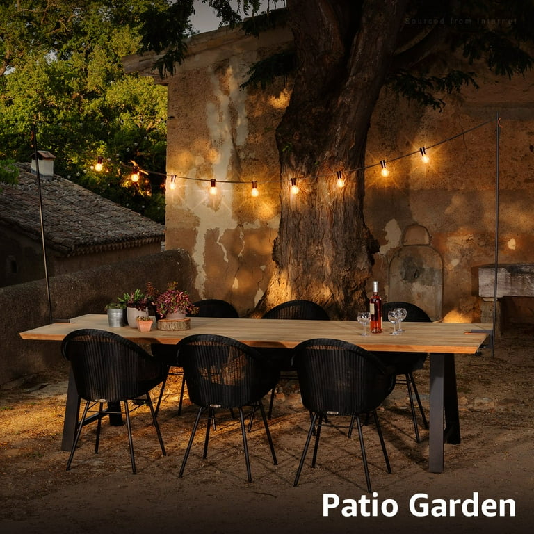 TorchStar 50ft Commercial Weatherproof String Lights Outdoor