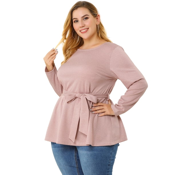 Blusas De Trabajo Peplum Cuadros PaDe Gallo ManLarCintuDe Lazo TalGrande PaMujer RoXXL