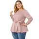 thumbnail image 1 of Blusas De Trabajo Peplum Cuadros PaDe Gallo ManLarCintuDe Lazo TalGrande PaMujer RoXXL, 1 of 6
