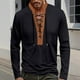 thumbnail image 1 of Blusa y camisa de manga larga con cuello alto para hombre, estilo casual, a la moda, de color sólido, transpirable, de manga larga, con cuello alto y cordón, blusa de poliéster para hombre, 1 of 6