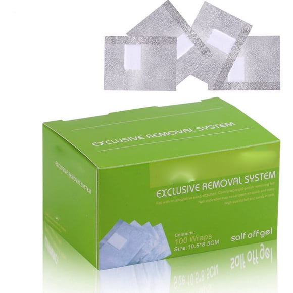 Envolturas para quitar esmalte de uñas, 100 unidades/bolsa, papel de aluminio profesional, envolturas de papel de aluminio para decoración de uñas, envolturas para remojar, diseño aerodinámico