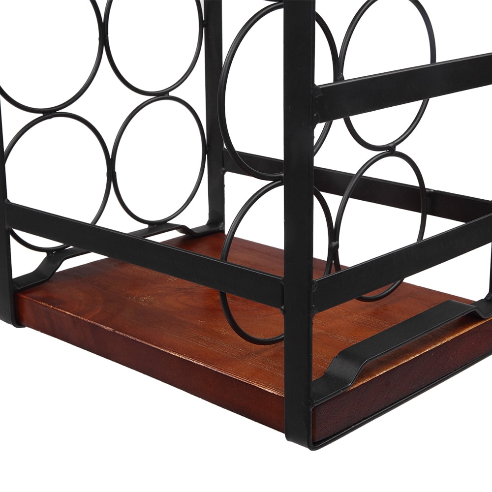 Kepooman Wine Holder, 6 Bottles Rustic Wood Wine Rack, Free Standing Countertop Wine Racks Storage Kepooman Wine Holder, 6 Bottles Rustic Wood Wine Rack, Free Standing Countertop Wine Racks Storage