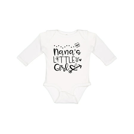 

Inktastic Nana s Little Girl with Hearts Flower and Butterfly Gift Baby Girl Long Sleeve Bodysuit