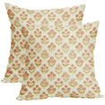 thumbnail image 2 of 18x18 Linen Pillow Covers - Decorative Floral Block Print Throw Cushion Cases for Couch Sofa Accent Home Decor, 1Pc, 2 of 5