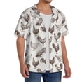 thumbnail image 2 of Sikiie Chickens Men's Cuban Shirt, Hawaiian Shirts, Business Casual Button Down Shirts, Short Sleeve Shirt-4X-Large, 2 of 5