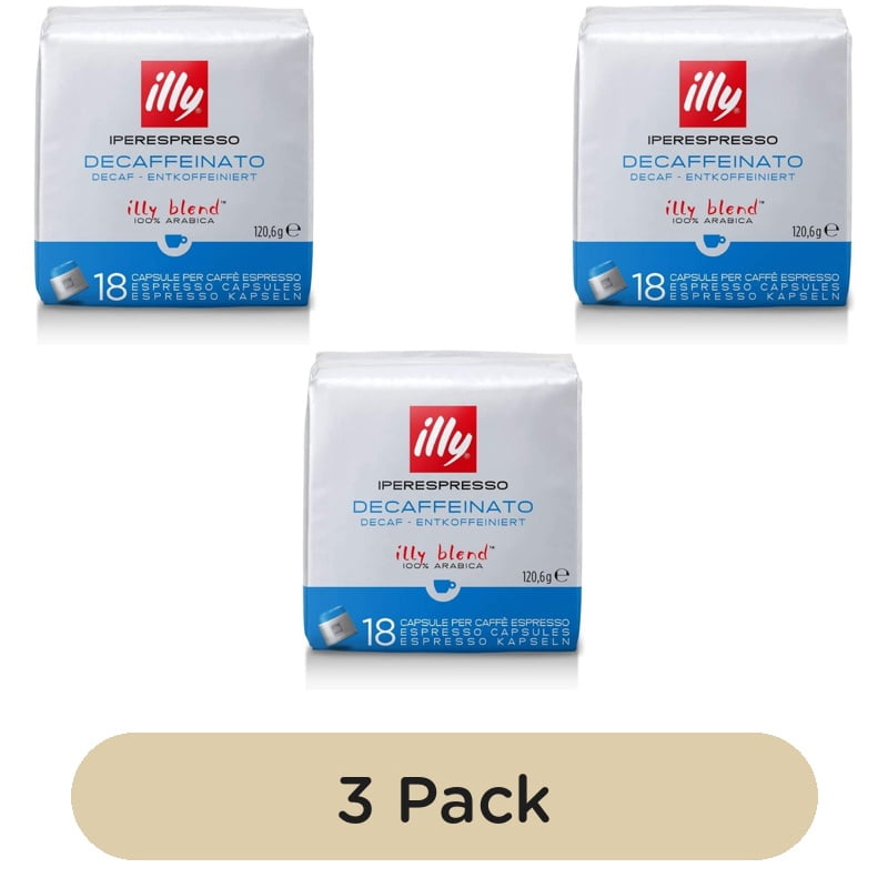 illy Iperespresso Decaf Capsules, 18 pods per pack, British Import (Pack of 3)