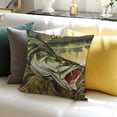 thumbnail image 3 of SHANXI Bass Fish Pike Fish Fishing Rod Throw Pillow Covers for Fishing Lover,Retro Wooden Branches Decorative Pillowcases,Rustic Farmhouse Cushion Cases 12x12in, 3 of 5