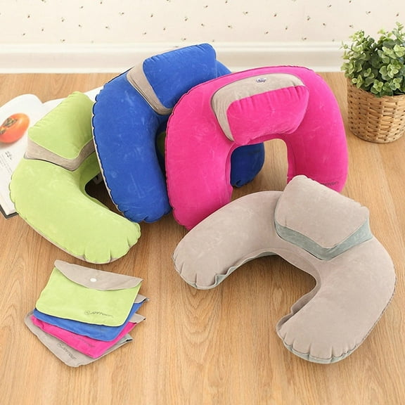 Nap Pillow Backpacking Ergonomic Inflatable Pillows Outdoor Travel Green