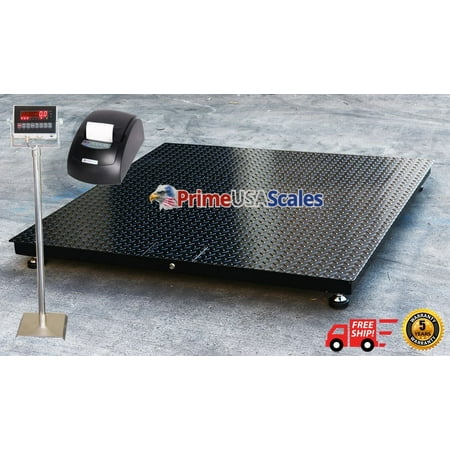 5 Year Warranty 4x4 Floor Scale 48"x48" Stand & Printer 2,500 lb x .5 lb.