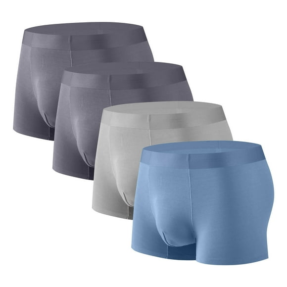 Qulqfy Men's Underwear Boxer Brief 4 Pack Cooling Big & Tall Breathable Boxer Briefs Stretch Quick Dry Performance Men Underwear 3XL