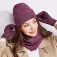 thumbnail image 4 of 1 juego/3 piezas de gorro de invierno, bufanda, guantes para hombres y mujeres, 4 of 5