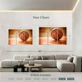 thumbnail image 4 of Elephant Stock Orange Basketball Wall Art - Horizontal Multi Panel Canvas - Living Room Wall Decor - Sports Multi Panel - Brown And Beige Decor - 74" x 48", 4 of 8