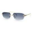 thumbnail image 5 of Luxury Gangster Rimless Jaguar Head Hinge Showy Sunglasses Gold - Smoke, 5 of 8
