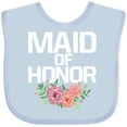 thumbnail image 3 of Inktastic Maid of Honor with Flower Illustration Girls Baby Bib, 3 of 4