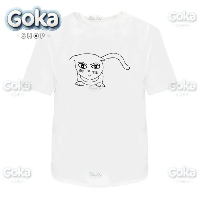 Camisetas con estampado de gato de alerta ropa para hombre novedad en camisetas y camisetas de algodón Camiseta estampada para mujer ropa Y2K camiseta divertida bonita