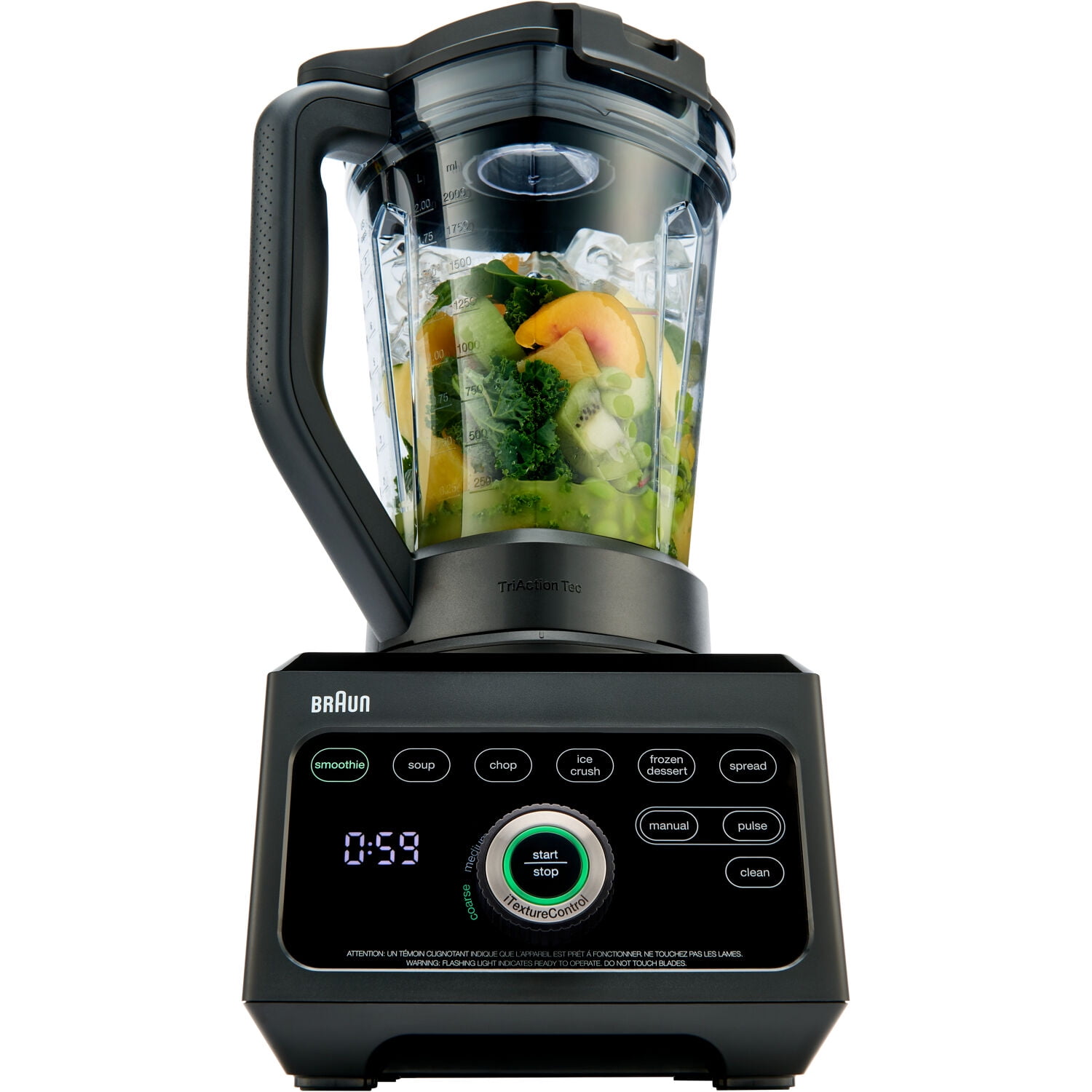 Braun TriForce Pro 1600 Watt Power Blender with Smoothie 2Go Bottle, New