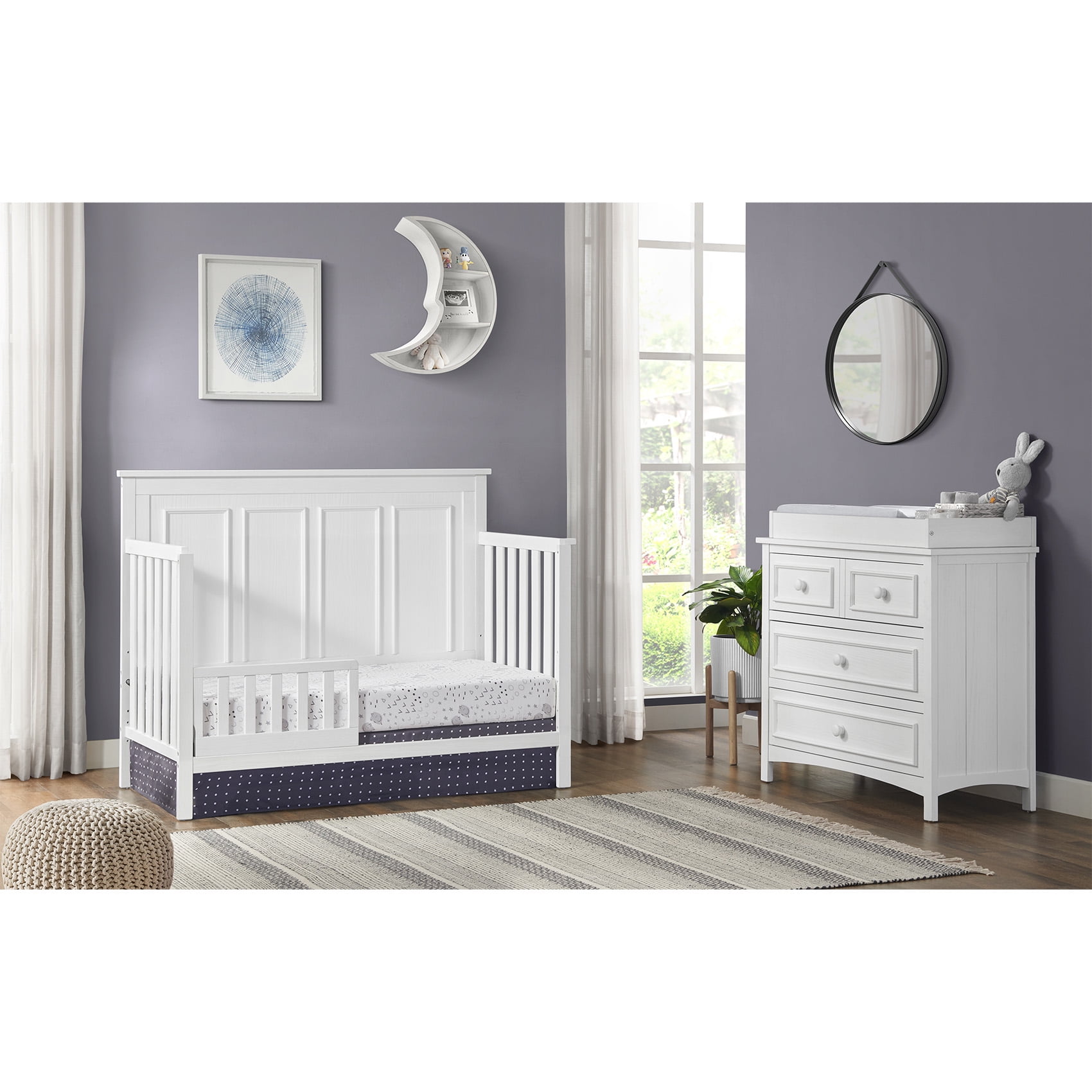 Oxford Baby Farmington Toddler Bed Guard Rail, Rustic White
