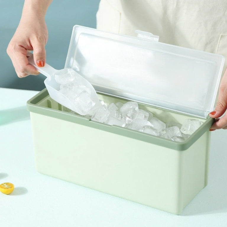 Ice Cube Tray for Freezer with Lid and Bin- Ice Cube Mold Trays with Cover -Ice  Freezer Container -Ice Molds Bucket BPA Free - Ice Box Holder Comes with  Scoop 