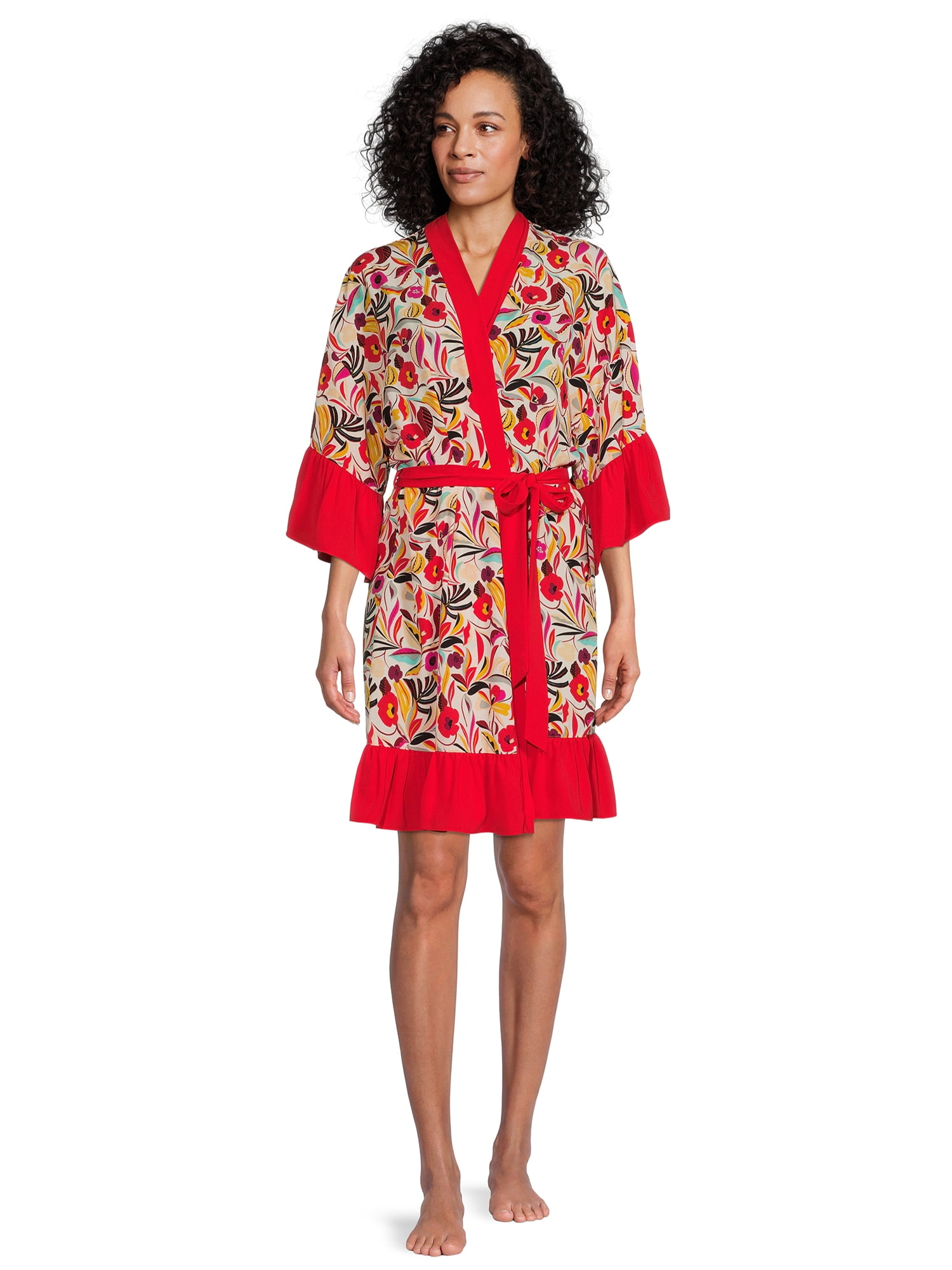 The Pioneer Woman Ruffle Sleeves and Hem Robe, Women's, Size S-3X