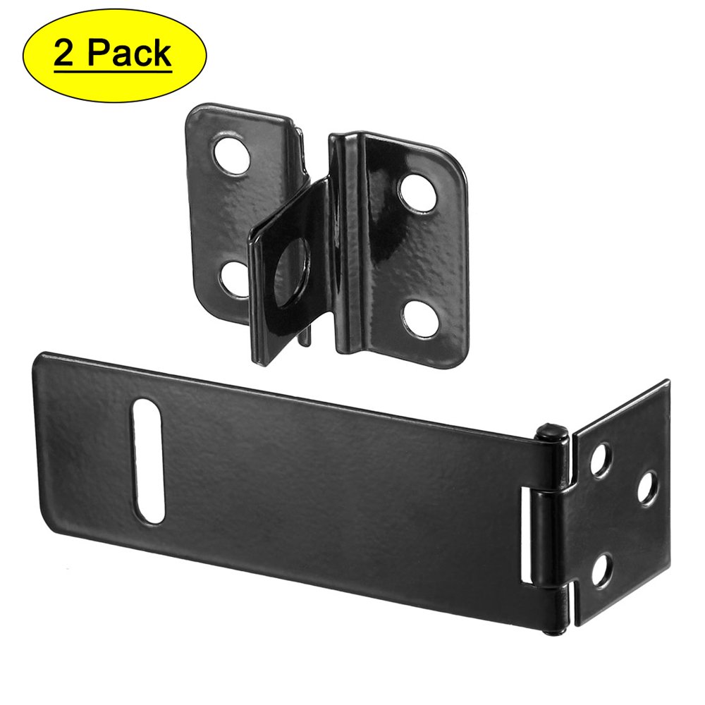 Hasp Lock Padlock Latch Lock for Doors 5.16" Length, Black