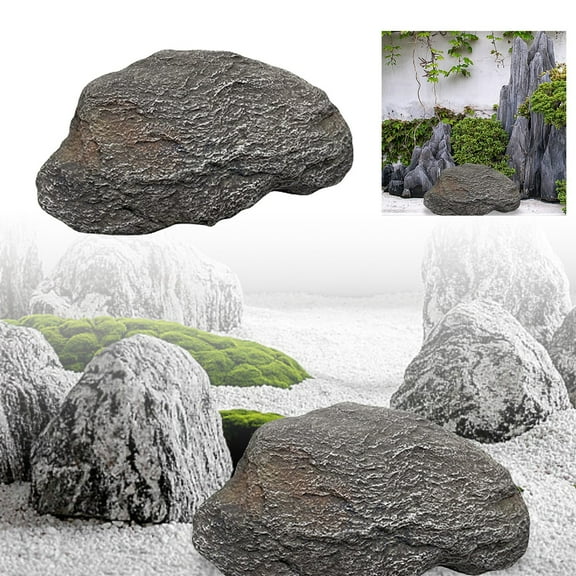 Decorative Rocks for Landscaping - Realistic Stone Covers for Garden, Yard, Well & Courtyard - Lightweight Rocks for Outdoor Decor, Backyard Design & Modern Home Improvement