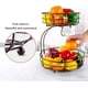 thumbnail image 3 of Cesta de frutas de 2 niveles con soporte para plátanos, cesta de frutas de metal de varios niveles para aperitivos de frutas y verduras y artículos para el hogar (negro), 3 of 5