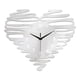 thumbnail image 1 of Reloj de pared en forma de corazón, movimiento silencioso, números arábigos analógicos, reloj colgante, Plata, 1 of 9