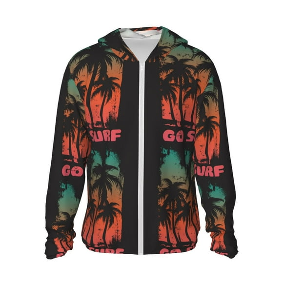 Vsdgher Sweat à Capuche Imprimé Surfeur Adulte pour Hommes Femmes, Manches Longues Protection Solaire Pêche pour Course Natation-Grand