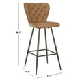 thumbnail image 5 of Safavieh Aster Mid Century Modern Leather Tufted Bar Stool, Set of 2, 5 of 7