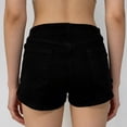 thumbnail image 5 of LWavelet Women's Solid Maroon High Waist Denim Shorts, Stretchy Slim Fit, Casual Summer & Clubwear Bottoms Black S, 5 of 5