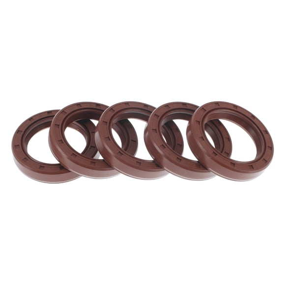 Sello de Aceite Universal TC Doble Labio con Resorte de Acero 30x42x8mm Alta Presión Caucho FKM Marrón 5 Pcs
