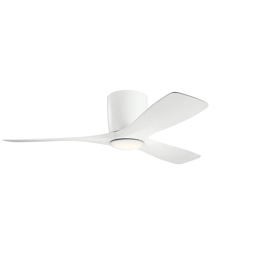 KICHLER Merric Satin Natural White 52" Ceiling Fan With Light Kit And Remote 
