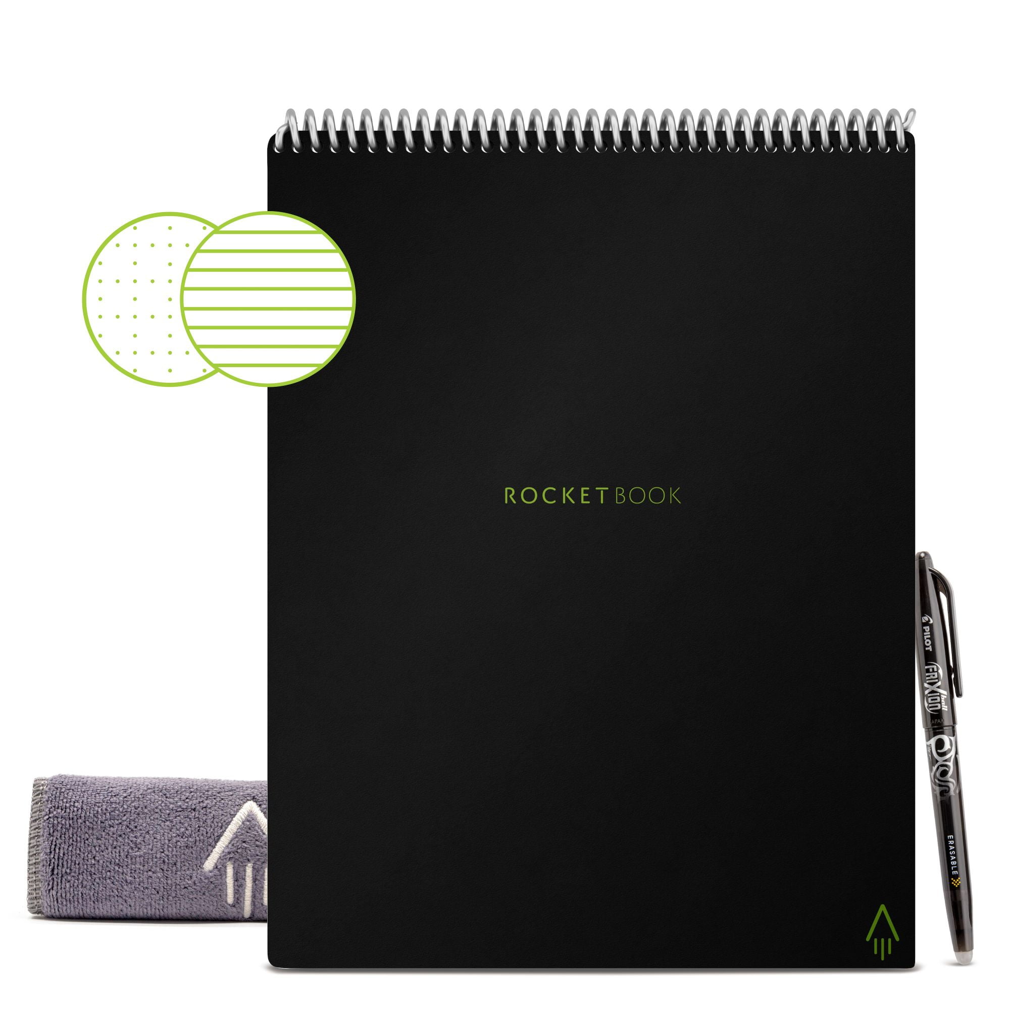 Zipper Pocket Kaitiaki Folio Cover for Rocketbook Everlast Waterproof Pen Loop Gray Letter Size