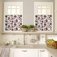 thumbnail image 4 of Christmas Kitchen Curtains and Valances Set, Rod Pocket Curtains Tier Farmhouse Window Curtains 36 Inch Length, Stocking Snowman Snowflake Poinsettia Berrry 3 Piece Kitchen Curtains Set, 4 of 6