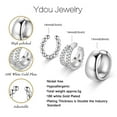 thumbnail image 6 of Ydou Cuffs Earrings for Women Non Pierced Earrings,Clip on Cartilage Earrings Dainty 14K White Gold Plated Cubic Zirconia Huggie Hoop Earring for Women Trendy Jewelry Set 3pcs, 6 of 8