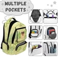thumbnail image 7 of HUIACONG Capybara Clover Print School Backpack for Kids Teens Age 6-18 Multi Pocket Water Resistant Scuff Proof Padded Adjustable Straps Lightweight Bookbag for School Travel Daily Use, 7 of 7