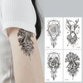 thumbnail image 3 of Pegatinas de tatuajes temporales para el cuerpo, brazo, maquillaje facial, tatuaje extraíble, corazón de amor, escorpión, flecha, pegatina con patrón de trébol de cuatro hojas, 3 of 4