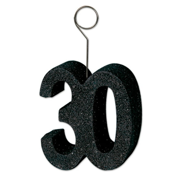 Beistle Pack of 6 Black Glittered 30 Photo and Balloon Holder Decorations 6 oz
