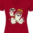 thumbnail image 4 of Inktastic Halloween Ghosts Women's V-Neck T-Shirt, 4 of 5