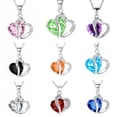 thumbnail image 3 of UDIYO Fashion Women Hollow Multicolor Heart Pendant Rhinestone Chain Necklace Jewelry, 3 of 6