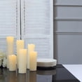 thumbnail image 3 of Balsa Circle 6 Ivory LED Pillar Candles Dripping Wax Design Battery Operated Lights Party Events Decorations, 3 of 8
