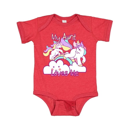 

Inktastic My Aunt Loves Me Unicorn Gift Baby Girl Bodysuit