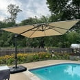 thumbnail image 4 of PURPLE LEAF 9x11.5 Ft Cantilever Umbrella Rectangle Outdoor Patio Umbrella Large Offset Hanging Umbrella Aluminum Umbrella with 360°Rotation Adjustable Garden Pool Umbrella,Beige, 4 of 16