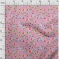 thumbnail image 2 of oneOone Georgette Viscose Light Pink Fabric Flower & Leaves Watercolor Diy Clothing Quilting Fabric Print Fabric By Yard 42 Inche Wide, 2 of 4