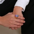 thumbnail image 4 of Men's Ring Stainless Steel Band with Opal Stone Men and Gold Trend Ring Jewelry Gift for Him Statement Ring Fashion Ring, 4 of 6