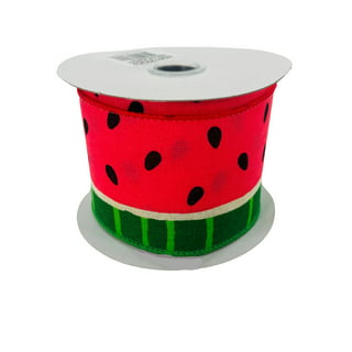  4 Rolls 20 Yards x 2.5 Inch Wired Ribbons Watermelon Printed  Ribbons Check Plaid Dot Pattern Green Red Ribbons for Summer Wreaths,  Wrapping, Floral Arrangements and DIY Crafting Supplies, 4 Styles 