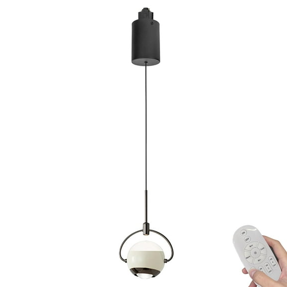 Kiven H-Type LED Track Lighting, 1-Light Modern Halo Track Pendant Light,Dimmable H Track Light Pedant Adjustable Length for Bedroom Kitchen Island Shop,White Finish TB3056