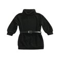 thumbnail image 1 of Robe Chandail pour Filles Bébé Hiver Automne Col Roulé Manches Longues Tricotée avec Ceinture Vert 3-4 Ans, 1 of 7